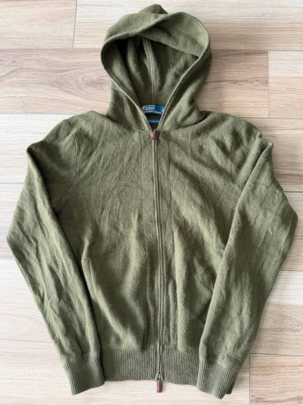 Polo Ralph Lauren Green Wool Zip Up Hoodie